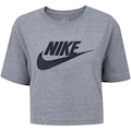 Blusa Cropped Nike Tee Sportswear Essential - Feminina CINZA/PRETO