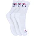 Kit de Meias Cano Alto Fila Tripack FBOX com 3 Pares - 34 a 38 - Adulto BRANCO