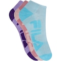 Kit de Meias Invisível Fila Tripack Colors com 3 Pares - 39 a 43 - Adulto ROXO/VERDE