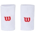 Munhequeira Wilson WRB80 com 2 Unidades - Adulto BRANCO/VERMELHO