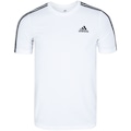 Camiseta adidas Essentials 3 Listras - Masculina BRANCO/PRETO