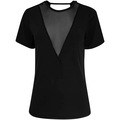 Camiseta Oxer Manga Curta Decote V - Feminina PRETO