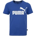 Camiseta Puma Essentials Logo Tee B - Infantil AZUL/BRANCO