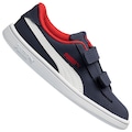 Tênis Infantil Puma Smash V2 SL Baby AZUL ESC/VERMELHO