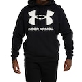 Blusa de Moletom Under Armour Masculina com Capuz Rival Fleece Big PRETO/BRANCO