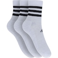 Kit de Meias adidas Cano Alto Listras com 3 Pares 35 a 37 - Adulto BRANCO