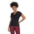 Camiseta Oxer Manga Curta Decote V Básica - Feminina PRETO