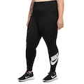 Calça Legging Feminina Plus Size Nike Sportswear Essential PRETO/BRANCO
