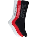 Kit de Meias Nike Sportswear Everyday Essential Crew com 3 Pares - 39 a 43 - Adulto PRETO/VERMELHO
