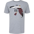 Camiseta NBA Manga Curta Estampada N565A - Masculina CINZA MESCLA