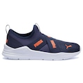 Tenis Puma Wired Run Slip On Ps Bdp Inf AZUL ESC/LARANJA