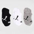 Opção de cor PRETO/CINZA/BRANCO de Kit de Meias Puma Esportiva Sapatilha com 3 Pares 34 a 39 - Feminina