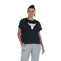 Camiseta Under Armour Manga Curta Project Rock - Feminina PRETO/CINZA