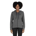 Jaqueta de Moletom Under Armour com Capuz Rival Terry FZ - Feminina CINZA/PRETO