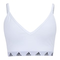 Top Fitness adidas sem Bojo Baixa Sustentação Everyday Suporte Leve - Adulto BRANCO/PRETO
