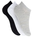 Kit de Meias adidas Cano Baixo com 3 Pares - Adulto CINZA/BRANCO