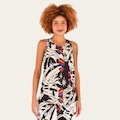 Camiseta Regata Farm Lic Onda De Tucano - Feminina Off White/Preto