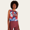 Camiseta Regata Feminina Farm Tela Chevron Tucanos Azul/Vinho