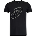 Camiseta ASICS Manga Curta Logo Espiral Crepe - Masculina PRETO