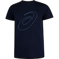 Camiseta ASICS Manga Curta Logo Espiral Crepe - Masculina AZUL ESC/AZUL CLA