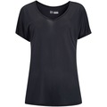 Camiseta Oxer Manga Curta Decote V Básica - Feminina PRETO