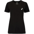 Camiseta ASICS Manga Curta Basic Logo Feminina PRETO