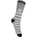 Meia New Balance Cano Alto Casual Listrada - Adulto CINZA/BRANCO