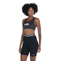 Top Fitness Nike sem Bojo Dri-Fit Swosh IC AOP GX BRA - Adulto PRETO/BRANCO