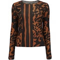 Camiseta Lauf Manga Longa Estampada Lolitta - Feminina MARROM