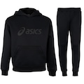 Conjunto de Agasalho Infantil ASICS com Capuz Internal Fechado PRETO