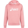 Blusa de Moletom Infantil ASICS com Capuz Canguru ROSA