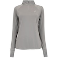Camiseta Feminina ASICS Manga Longa com Zíper CINZA CLARO