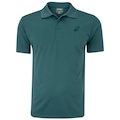 Opção de cor VERDE ESCURO de Camisa Polo ASICS Manga Curta Botões - Masculina