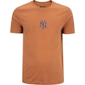 Camiseta Manga Curta New Era New York Yankees MLB Exclusivo - Masculina MARROM