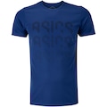 Camiseta Masculina ASICS Manga Curta Logo Ao Cmc Ct AZUL