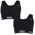 Top Fitness sem Costura Bodywear Puma com 2 Unidades - Adulto PRETO/PRETO