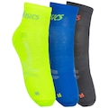 Kit de Meias De Corrida ASICS Lic Cano Curto Quarter com 3 Pares - Adulto AZUL/CINZA