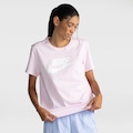 Camiseta Feminina Nike Manga Curta Sportswear Essential Icon ROSA CLARO