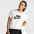 Opção de cor BRANCO/PRETO de Camiseta Feminina Nike Manga Curta Sportswear Essential Icon