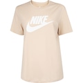 Camiseta Feminina Nike Manga Curta Sportswear Essential Icon MARROM/BRANCO