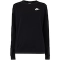 Blusão Feminino Nike Club Fleece Crew PRETO/BRANCO