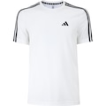 Camiseta Masculina adidas Manga Curta Essentials 3 Listras BRANCO/PRETO
