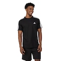 Camiseta Masculina adidas Manga Curta 3 Listras PRETO/BRANCO