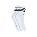 Kit de Meia Cano Alto Adidas 3 Listras Adulto BRANCO