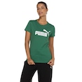 Opção de cor VERDE de Camiseta Feminina Puma Manga Curta LS ESS Logo