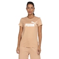 Camiseta Feminina Puma Manga Curta LS ESS Logo BEGE