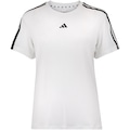 Camiseta Feminina adidas Manga Curta Essentials 3 Listras BRANCO/PRETO
