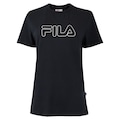 Camiseta Feminina Fila Manga Curta Basic Outline PRETO/BRANCO