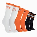 Kit de Meias Cano Alto Nike Masculino Dri-Fit Cushioned Crew com 3 Pares PRETO/BRANCO