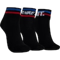 Kit de Meia Nike Cano Médio Everyday Essential Ankle - Adulto - 3 Pares PRETO/AZUL